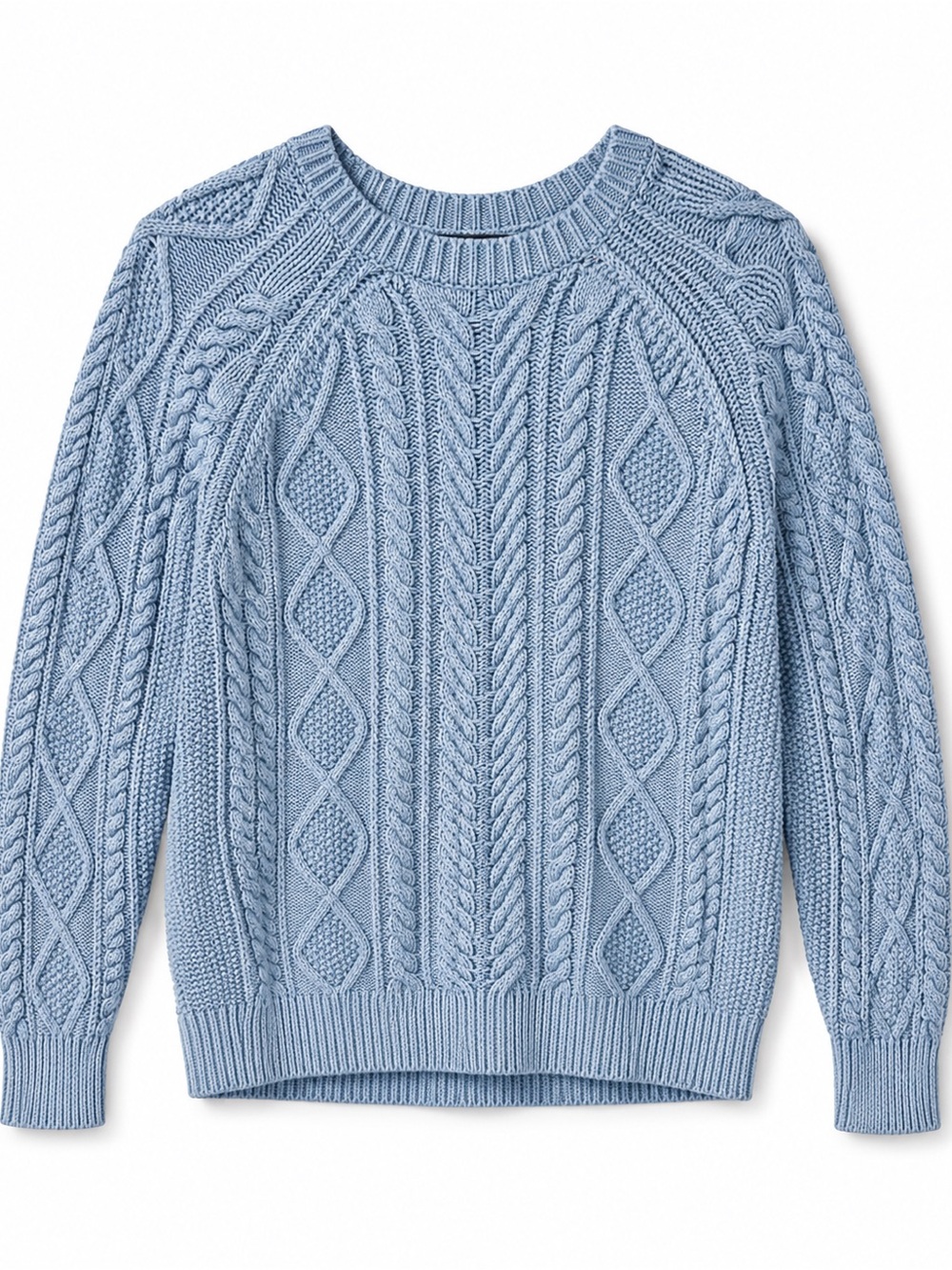 rag & bone Sky Blue Cable Crewneck Sweater